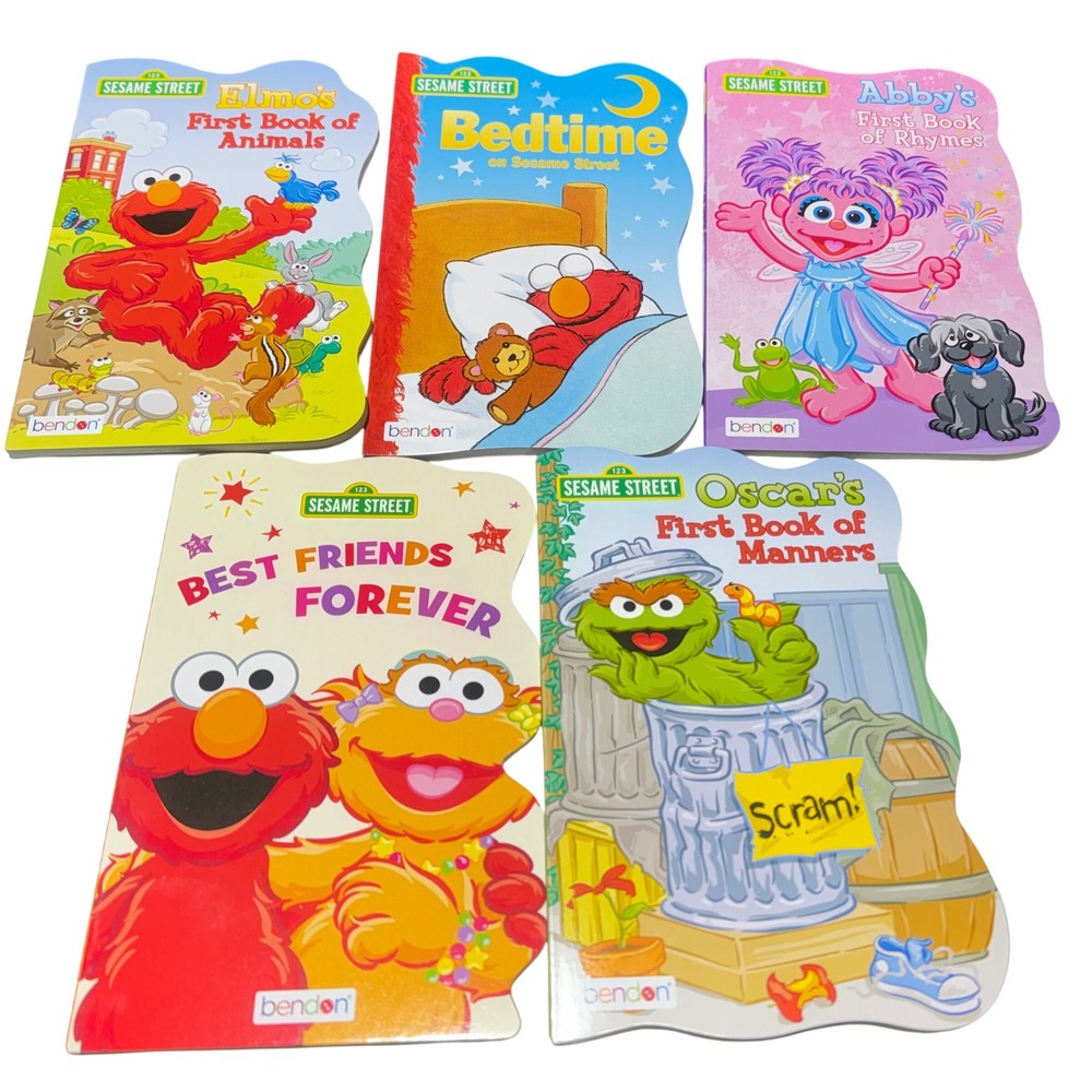 Sesame Street Squiggle Board Books 5-Pack Elmo Abby Oscar Early Learning 3+